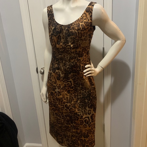 NWOT Doncaster Vintage Cheetah print dress size 4 lined, strap retainers wow! - Picture 2 of 12